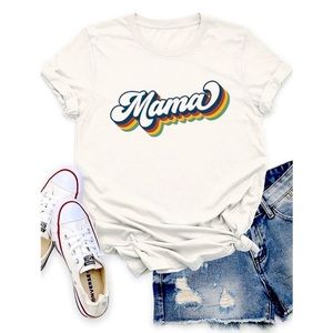 RETRO VINTAGE STYLE MAMA TEE | WHITE